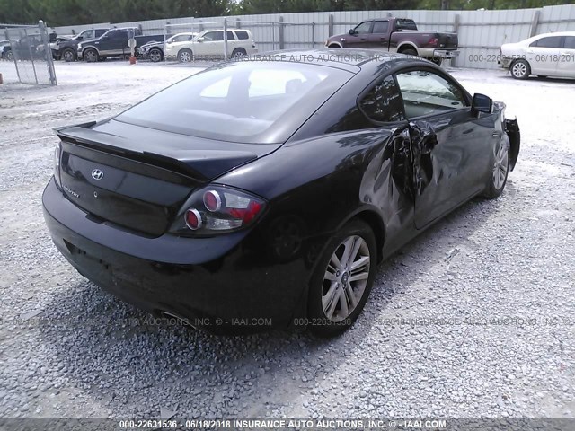 KMHHM66D18U291189 - 2008 HYUNDAI TIBURON GS BLACK photo 4