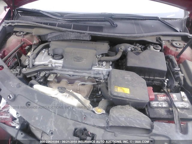 4T1BF1FK0DU701959 - 2013 TOYOTA CAMRY L/SE/LE/XLE 红色 照片 10