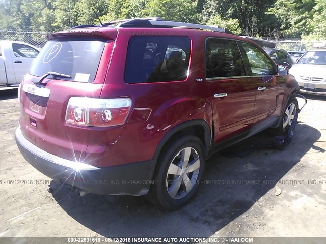 1GKKRRED7CJ228031 - 2012 GMC ACADIA SLT-1 RED photo 4