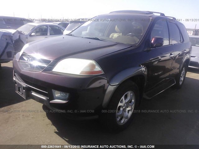 2HNYD18611H543399 - 2001 ACURA MDX TOURING MAROON photo 2