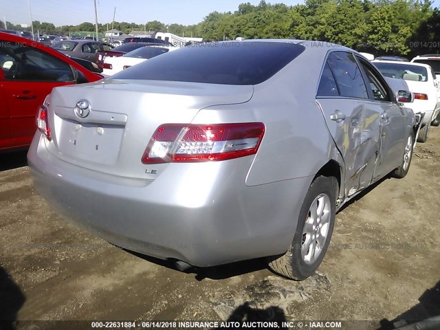 4T1BF3EK6AU107451 - 2010 TOYOTA CAMRY SE/LE/XLE SILVER photo 4