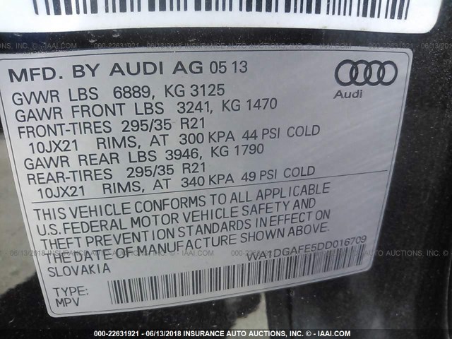 WA1DGAFE5DD016709 - 2013 AUDI Q7 PRESTIGE BLACK photo 9