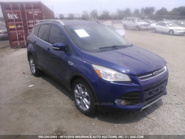 1FMCU0JX4EUB34177 - 2014 FORD ESCAPE TITANIUM BLUE photo 1