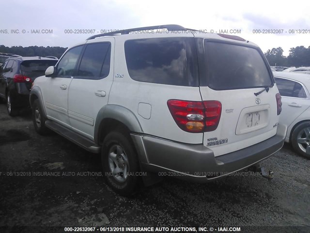 5TDZT34A31S039196 - 2001 TOYOTA SEQUOIA SR5 WHITE photo 3