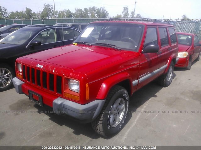 1J4FF68S3XL586312 - 1999 JEEP CHEROKEE SPORT/CLASSIC წითელი ფოტო 2