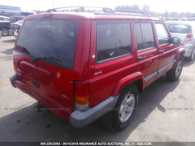 1J4FF68S3XL586312 - 1999 JEEP CHEROKEE SPORT/CLASSIC წითელი ფოტო 4