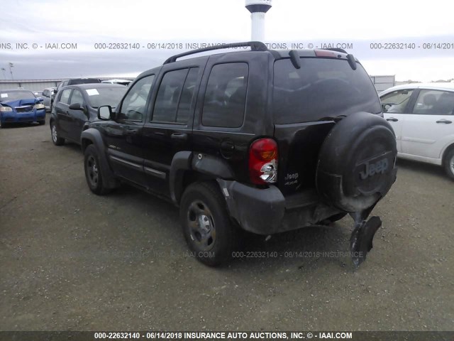 1J4GL48K02W356221 - 2002 JEEP LIBERTY SPORT BLACK photo 3