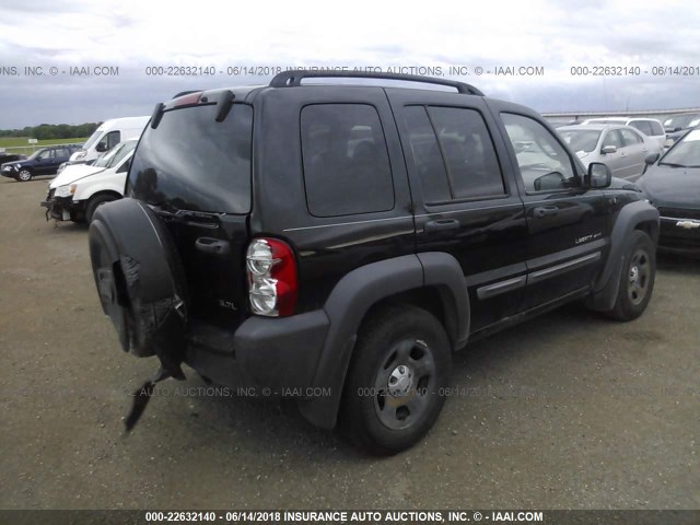 1J4GL48K02W356221 - 2002 JEEP LIBERTY SPORT BLACK photo 4