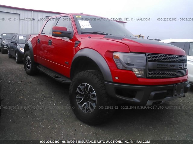 1FTFW1R66EFC70876 - 2014 FORD F150 SVT RAPTOR RED photo 1