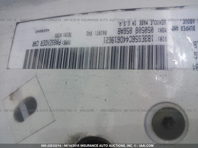 1B3ES56C44D619621 - 2004 DODGE NEON SXT WHITE photo 9