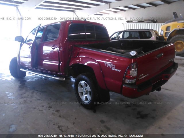 5TFJU4GN5CX026042 - 2012 TOYOTA TACOMA DOUBLE CAB PRERUNNER BURGUNDY photo 3