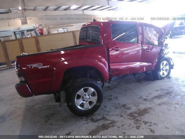 5TFJU4GN5CX026042 - 2012 TOYOTA TACOMA DOUBLE CAB PRERUNNER BURGUNDY photo 4