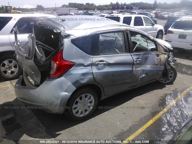 3N1CE2CP4FL357022 - 2015 NISSAN VERSA NOTE S/S PLUS/SV/SL/SR GRAY photo 4