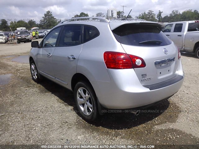 JN8AS5MT0BW153305 - 2011 NISSAN ROGUE S/SV/KROM SILVER photo 3