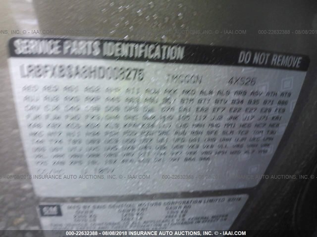 LRBFXBSA8HD008275 - 2017 BUICK ENVISION ESSENCE Շագանակագույն լուսանկար 9