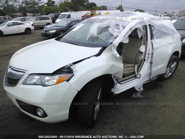 5J8TB4H58FL031391 - 2015 ACURA RDX TECHNOLOGY WHITE photo 2