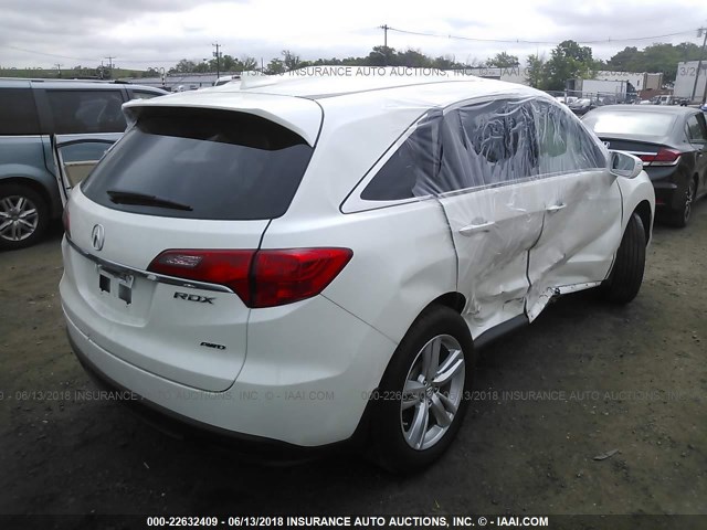 5J8TB4H58FL031391 - 2015 ACURA RDX TECHNOLOGY WHITE photo 4