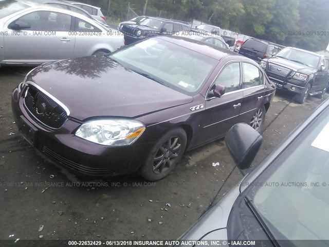 1G4HD57227U144871 - 2007 BUICK LUCERNE CXL BURGUNDY photo 2