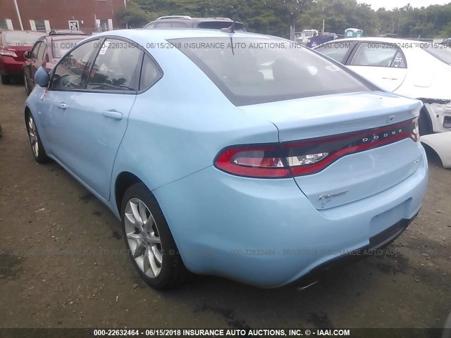 1C3CDFBA4DD288652 - 2013 DODGE DART SXT BLUE photo 3