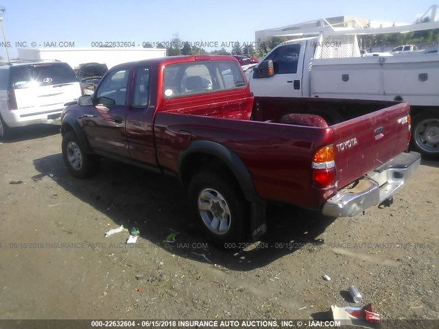 5TEWN72N13Z273403 - 2003 TOYOTA TACOMA XTRACAB BURGUNDY photo 3