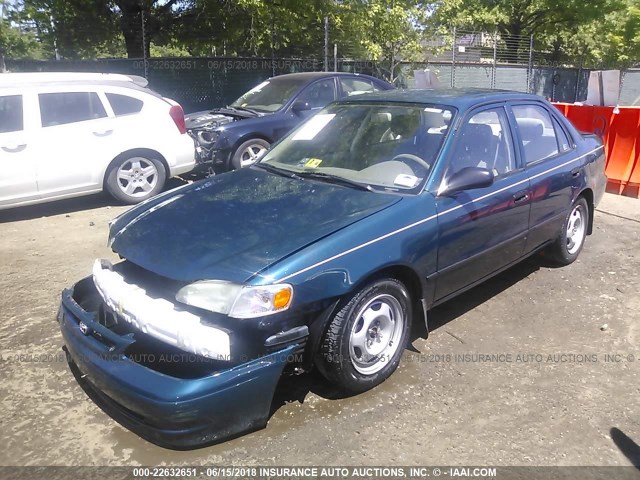 1NXBR12E6WZ123747 - 1998 TOYOTA COROLLA VE/CE/LE TEAL photo 2