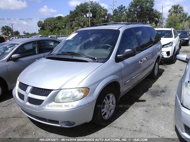 2B8GP44G01R112308 - 2001 DODGE GRAND CARAVAN SPORT SILVER photo 2