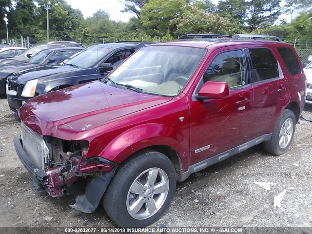 1FMCU04198KB47210 - 2008 FORD ESCAPE LIMITED RED photo 2