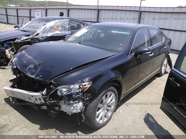 JTHDL1EF8A5001072 - 2010 LEXUS LS 460L BLACK photo 2