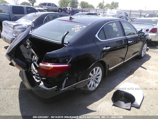 JTHDL1EF8A5001072 - 2010 LEXUS LS 460L BLACK photo 4