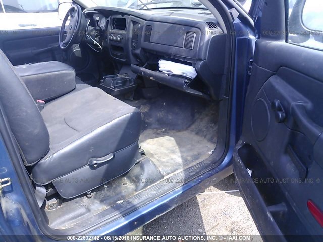 1D7HA16K03J652894 - 2003 DODGE RAM 1500 ST BLUE photo 5