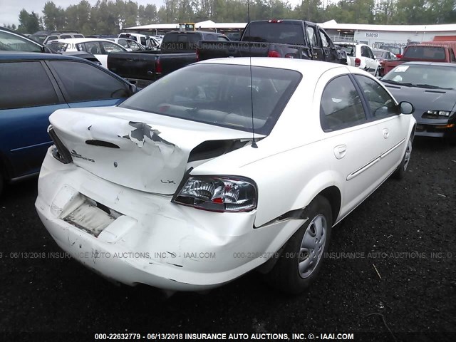 1C3EL46X71N569431 - 2001 CHRYSLER SEBRING LX WHITE photo 4