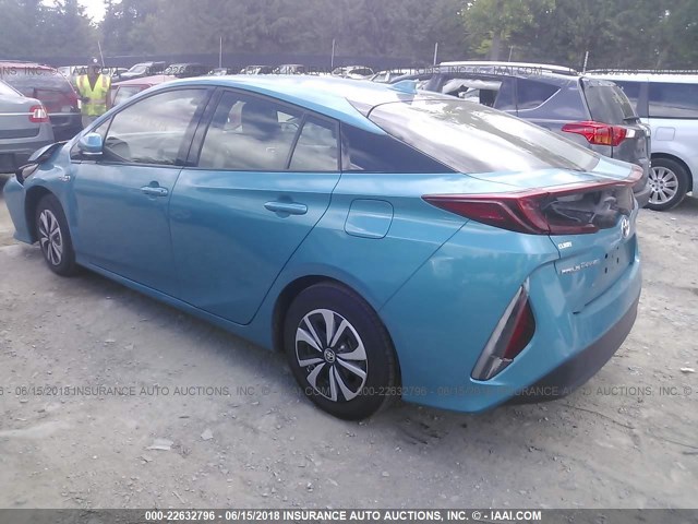 JTDKARFP9H3049402 - 2017 TOYOTA PRIUS PRIME  青绿色 照片 3