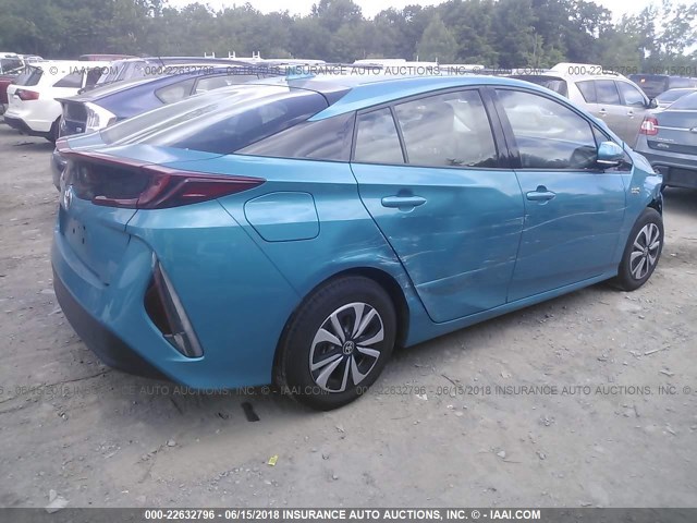 JTDKARFP9H3049402 - 2017 TOYOTA PRIUS PRIME  青绿色 照片 4