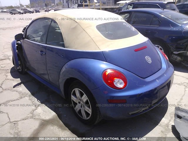 3VWRG31Y77M403387 - 2007 VOLKSWAGEN NEW BEETLE CONVERTIBLE OPTION PKG 1 BLUE photo 3