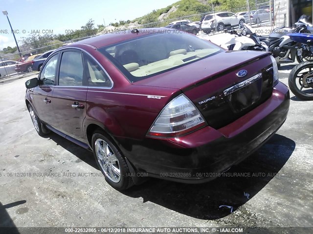 1FAHP25W68G135659 - 2008 FORD TAURUS LIMITED RED photo 3