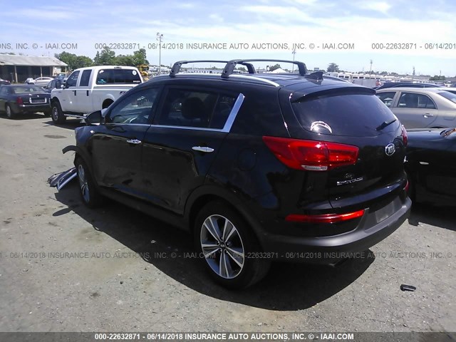 KNDPCCA61E7656233 - 2014 KIA SPORTAGE SX BLACK photo 3