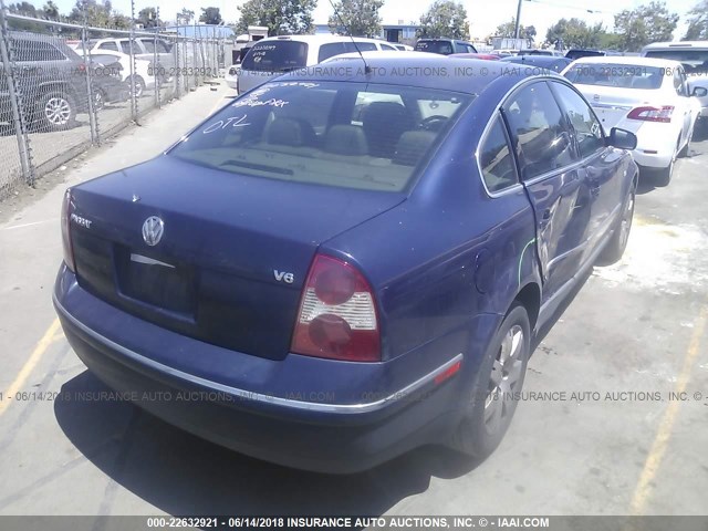 WVWRH63BX2P134329 - 2002 VOLKSWAGEN PASSAT GLX 深蓝色 照片 4
