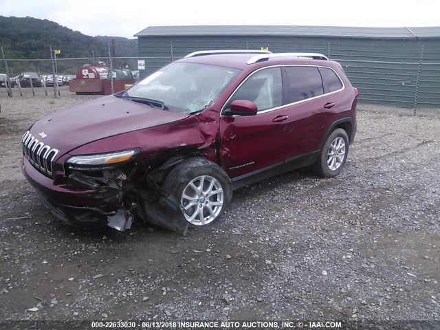 1C4PJMCS2FW589302 - 2015 JEEP CHEROKEE LATITUDE RED photo 2