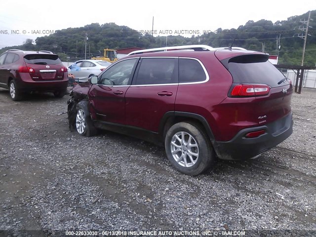 1C4PJMCS2FW589302 - 2015 JEEP CHEROKEE LATITUDE RED photo 3