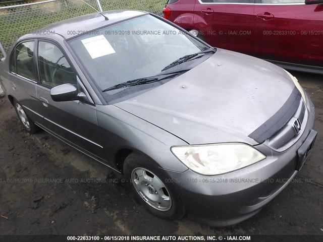 JHMES96605S015222 - 2005 HONDA CIVIC HYBRID GRAY photo 1