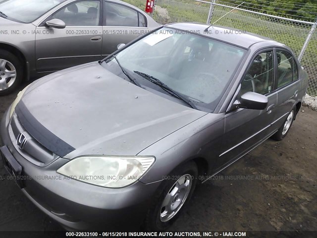 JHMES96605S015222 - 2005 HONDA CIVIC HYBRID GRAY photo 2