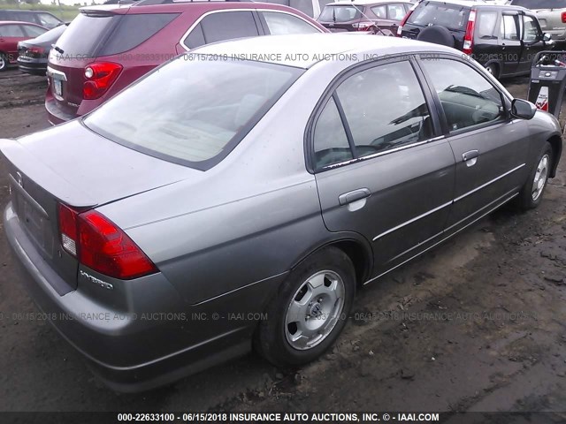 JHMES96605S015222 - 2005 HONDA CIVIC HYBRID GRAY photo 4