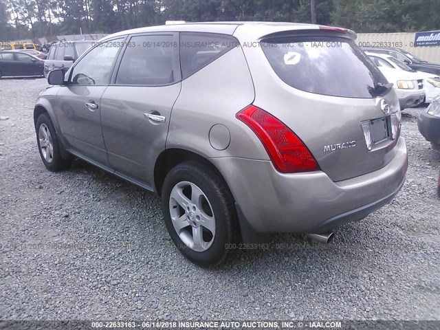 JN8AZ08T84W214332 - 2004 NISSAN MURANO SL/SE GOLD photo 3