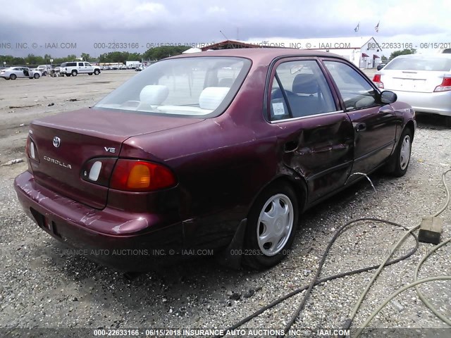 1NXBR12E8YZ370495 - 2000 TOYOTA COROLLA VE/CE/LE RED photo 4