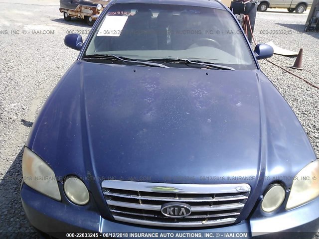 KNAGD128145292811 - 2004 KIA OPTIMA LX/EX BLUE photo 6