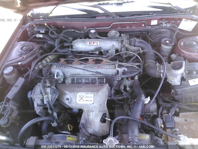 4T1SV21E6LU243045 - 1990 TOYOTA CAMRY DLX BURGUNDY photo 10