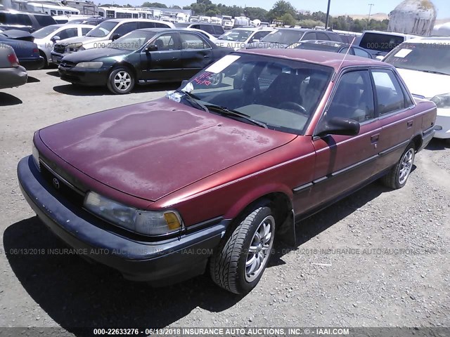 4T1SV21E6LU243045 - 1990 TOYOTA CAMRY DLX BURGUNDY photo 2