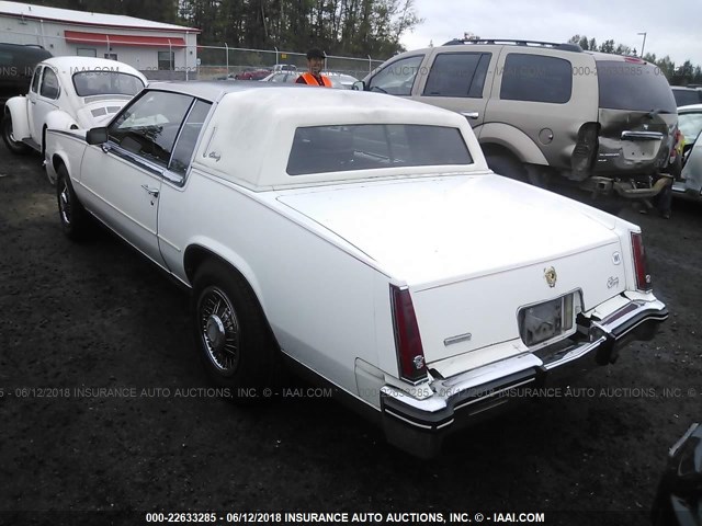 1G6EL5789FE629406 - 1985 CADILLAC ELDORADO WHITE photo 3