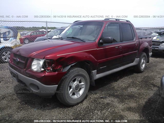 1FMZU77E82UB47650 - 2002 FORD EXPLORER SPORT TR  RED photo 2