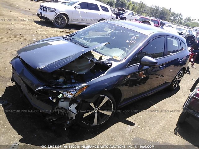 4S3GTAL64H3704370 - 2017 SUBARU IMPREZA SPORT GRAY photo 2